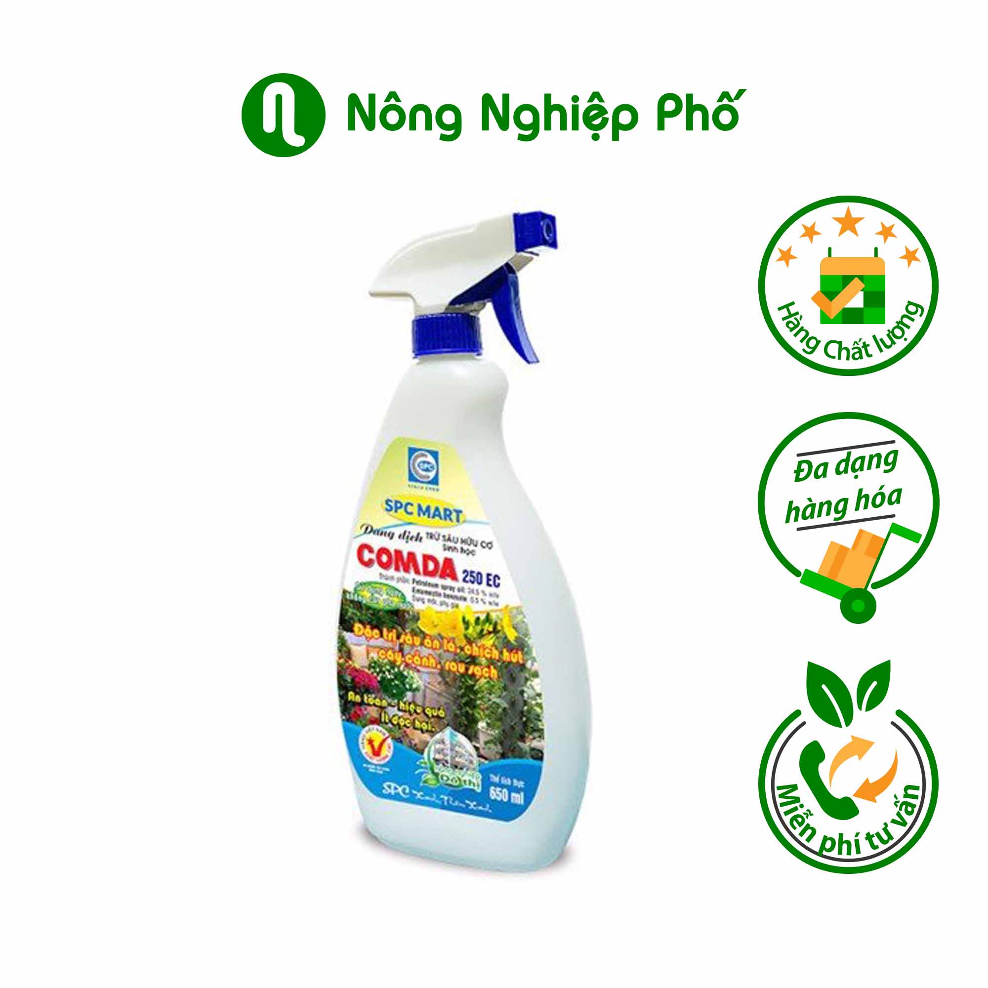 Chế phẩm trừ sâu pha sẵn tiện dụng COMDA 250 EC - Bình xịt 650ml - Nông Nghiệp Phố