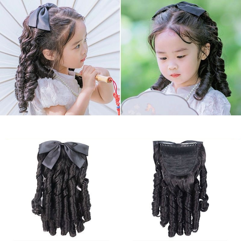 Búi cài tiểu thư đính nơ trẻ em b04 ❤️freeship❤️ tóc giả trẻ em, búi tóc giả trẻ em