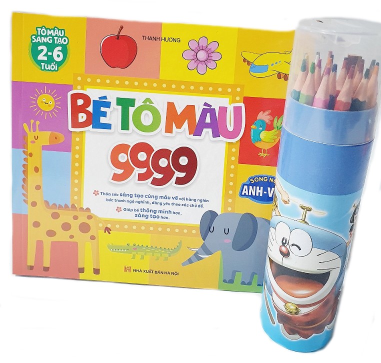 Combo bé tô màu và bút chì màu 24ct