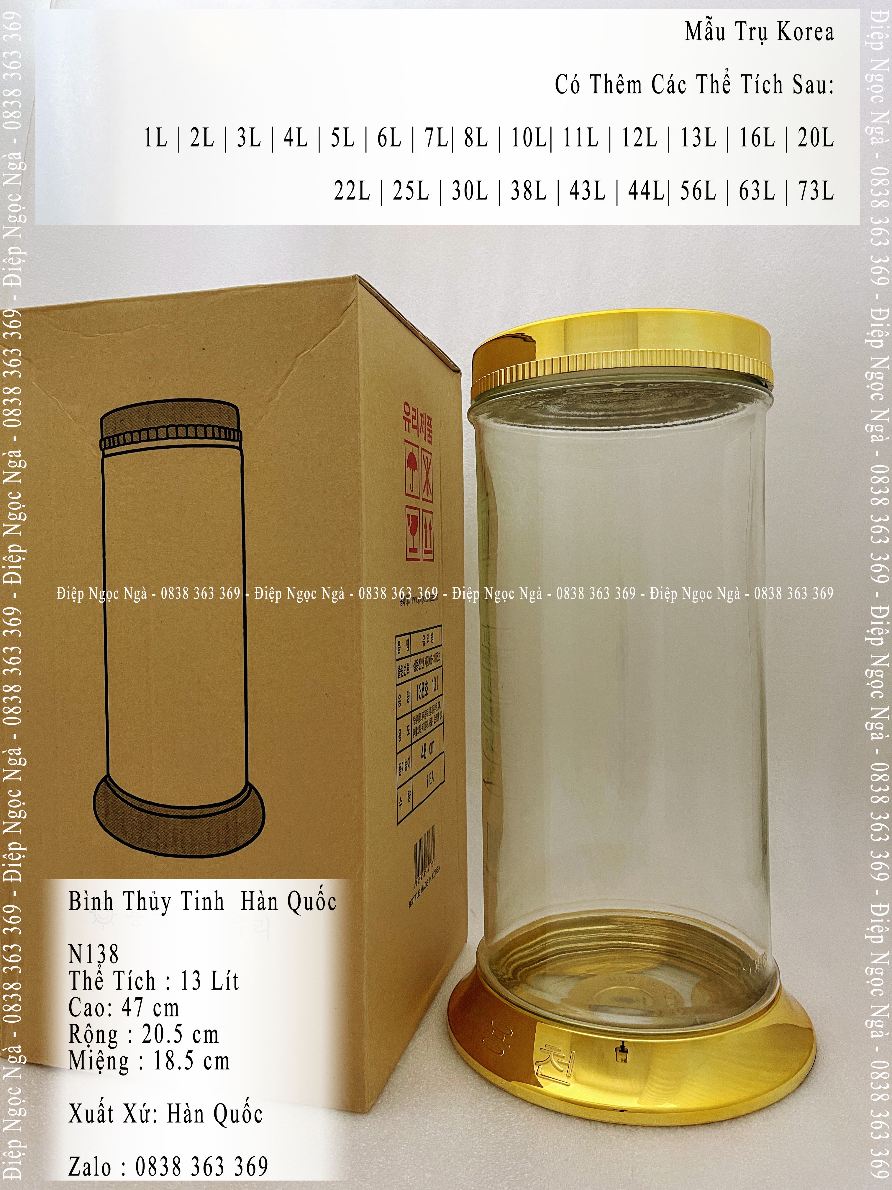 Bình ngâm rượu hàn quốc thể tích 13 lít no.138