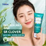 Sữa Rửa Mặt Saras Beauty SR Clover Làm Sạch Sâu Giảm Mụn Dưỡng Ẩm Sáng Da 100ml