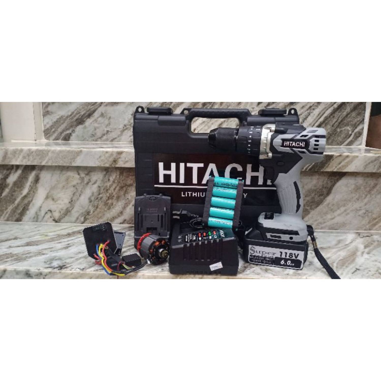 máy khoan pin không chổi than,máy khoan pin hitachi,đầu khoan 13mm,pin