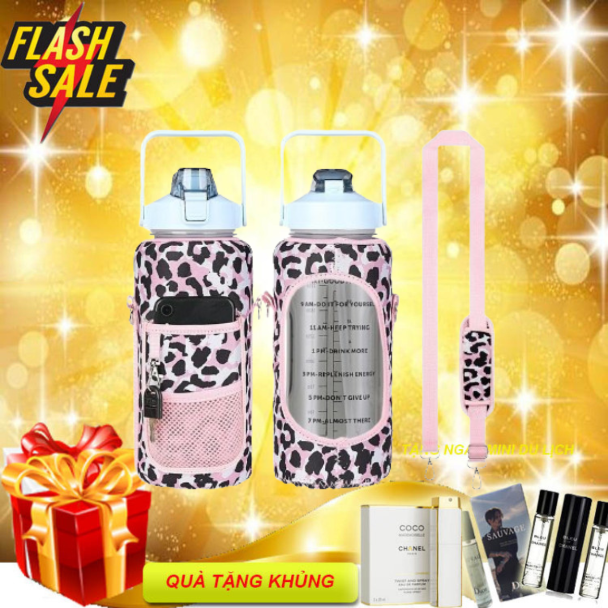 Bình nước đa dụng dung tích lớ 2000ML - Bình nước tập gym - Bình nước tặng kèm quai xách siêu hot }
