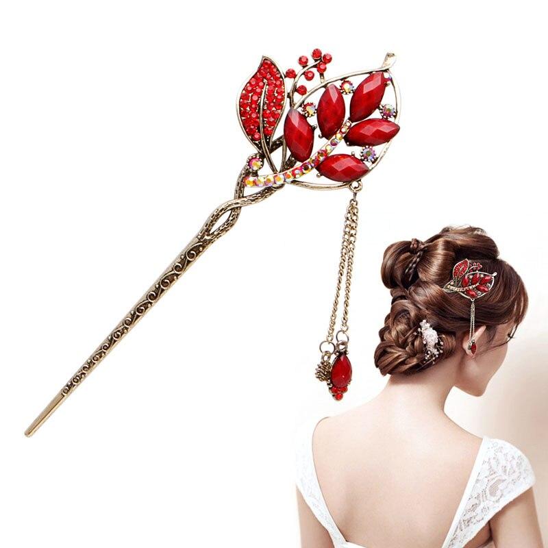 [HCM]Trâm Cài Tóc Cô Dâu Hóa Trang Phong Cách Cổ Trang Trung Quốc Búi Gọn Bướm Tròn Xanh Ngọc