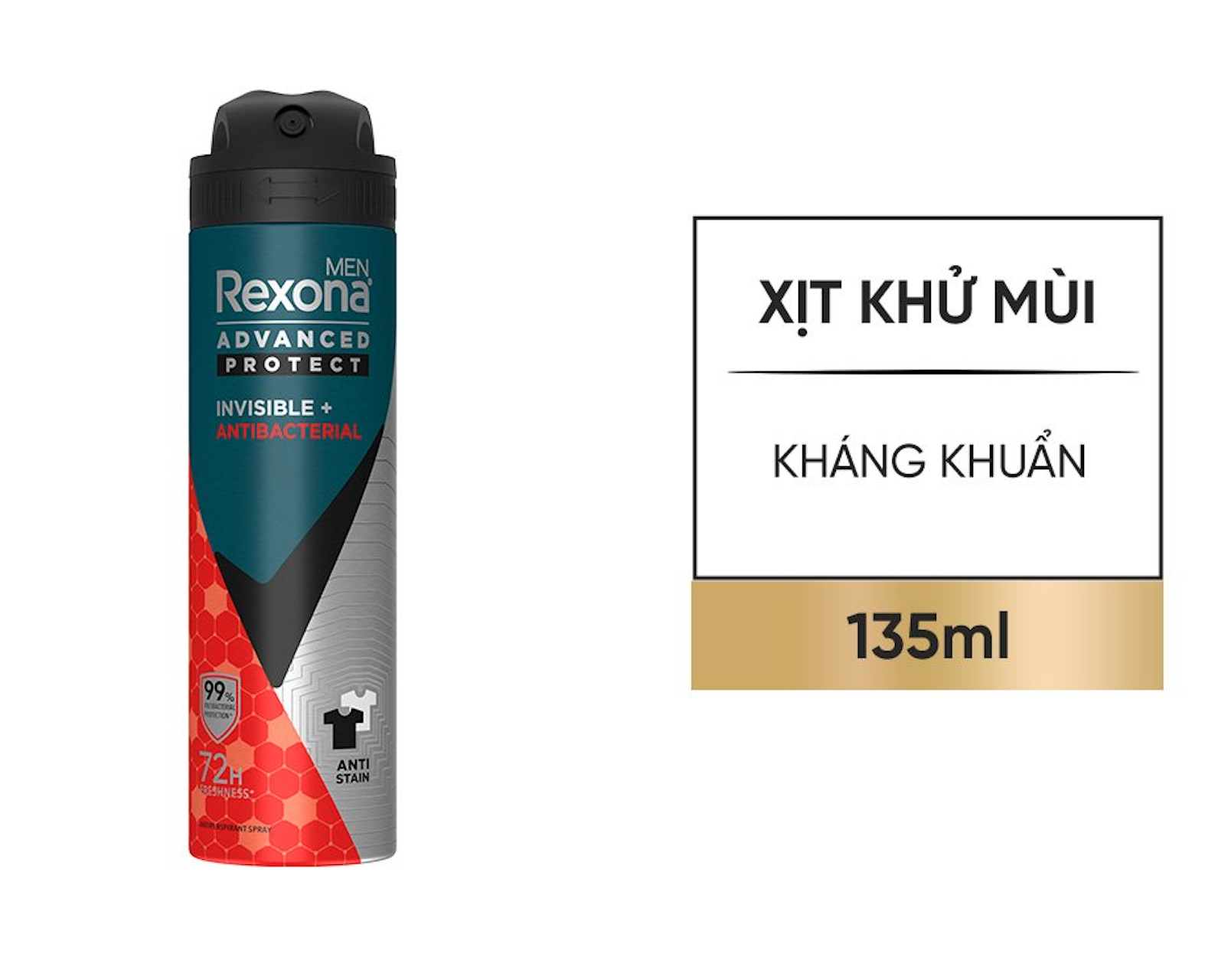 Rexona nam xịt khử mùi invi antibac 135ml