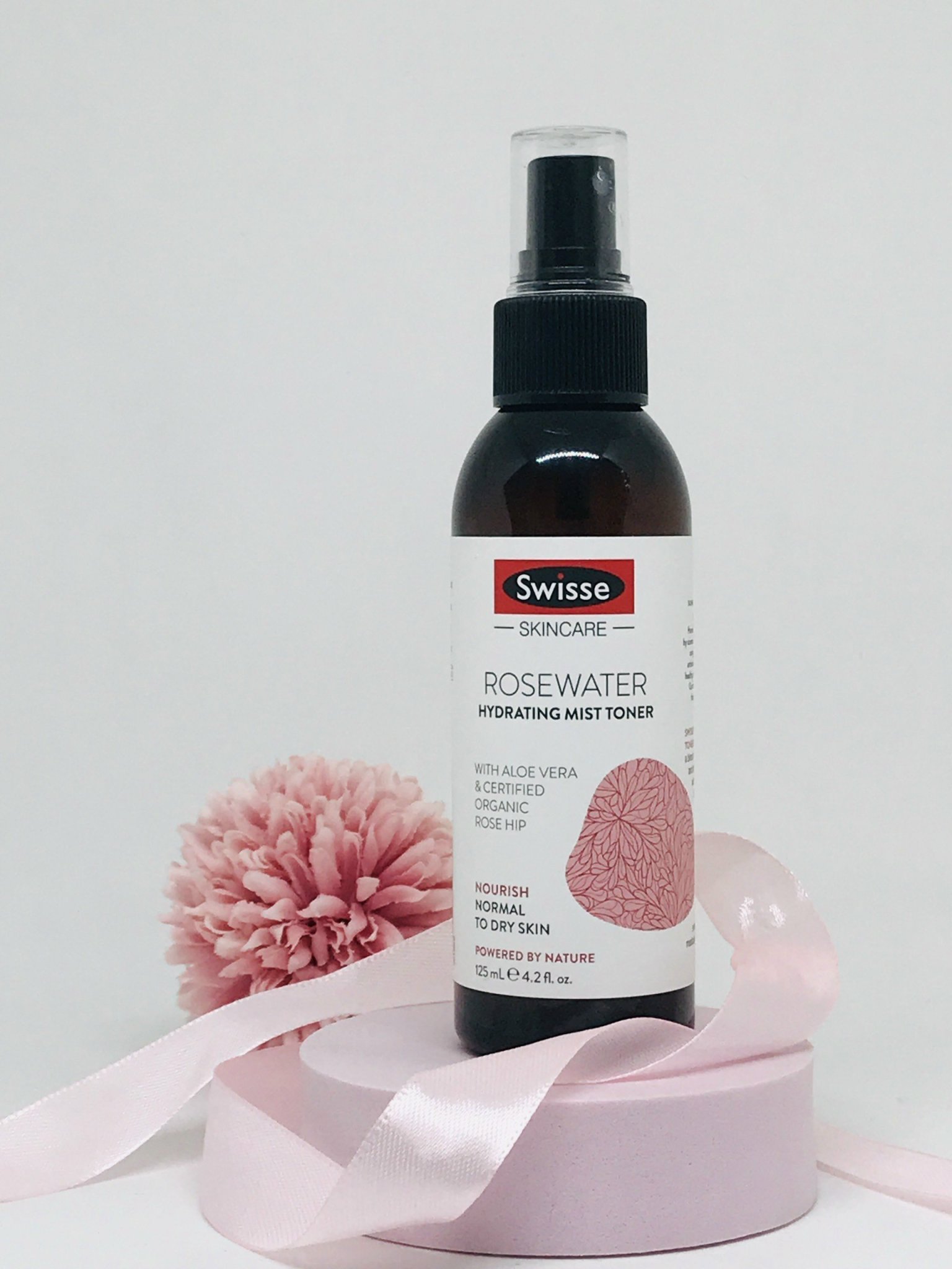 Xịt khoáng kèm toner dưỡng ẩm swisse - rosewater hydrating mist toner