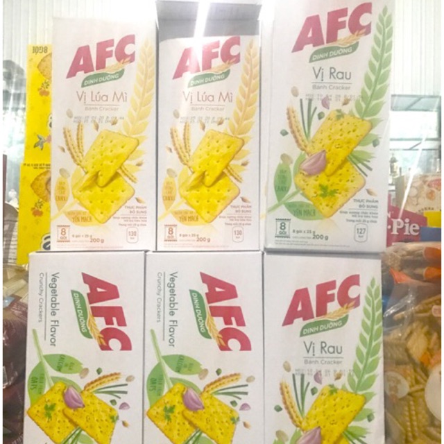 Bánh ers AFC Mặn Vị Rau& Lúa Mì hộp 8 gói 200g