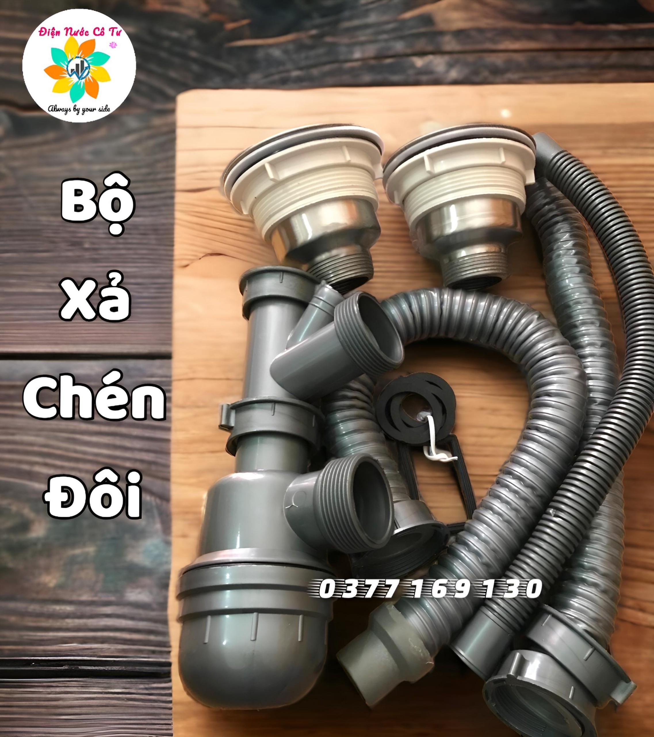 Bộ xả chậu rửa chén đôi 304 bộ xả chậu chén 2 hộc