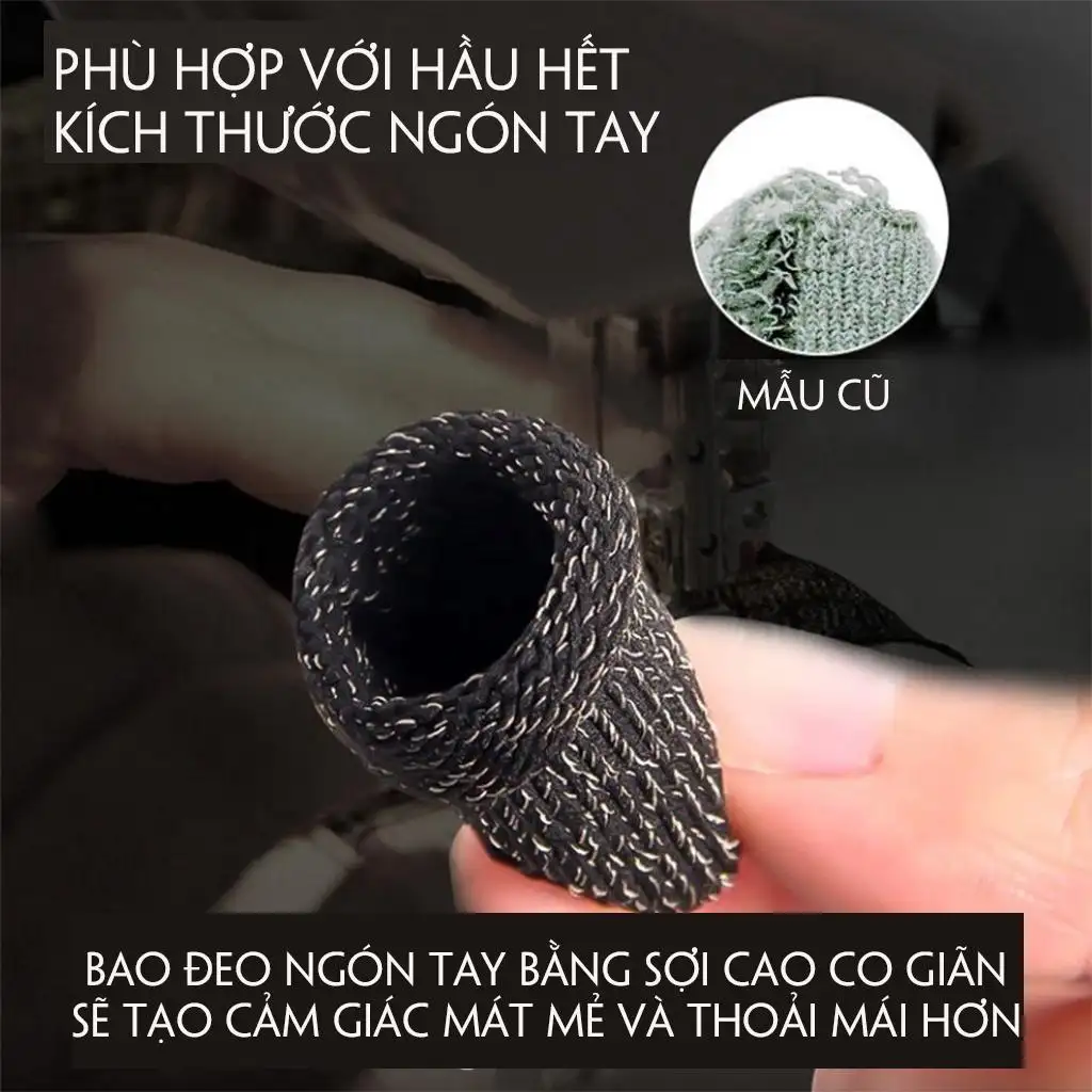 Bao tay chơi game Liên Quân, PUBG,... tiện lợi, thiết kế mỏng thoáng khí - Găng tay chơi game chống trơn trượt, cảm ứng siêu nhạy 3