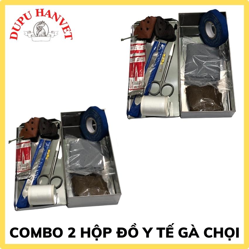 COMBO 2 Hộp dụng cụ y tế cho gà. Bịt mỏ gà, băng dính cho gà . kéo cắt lông gà, chỉ y tế cho gà