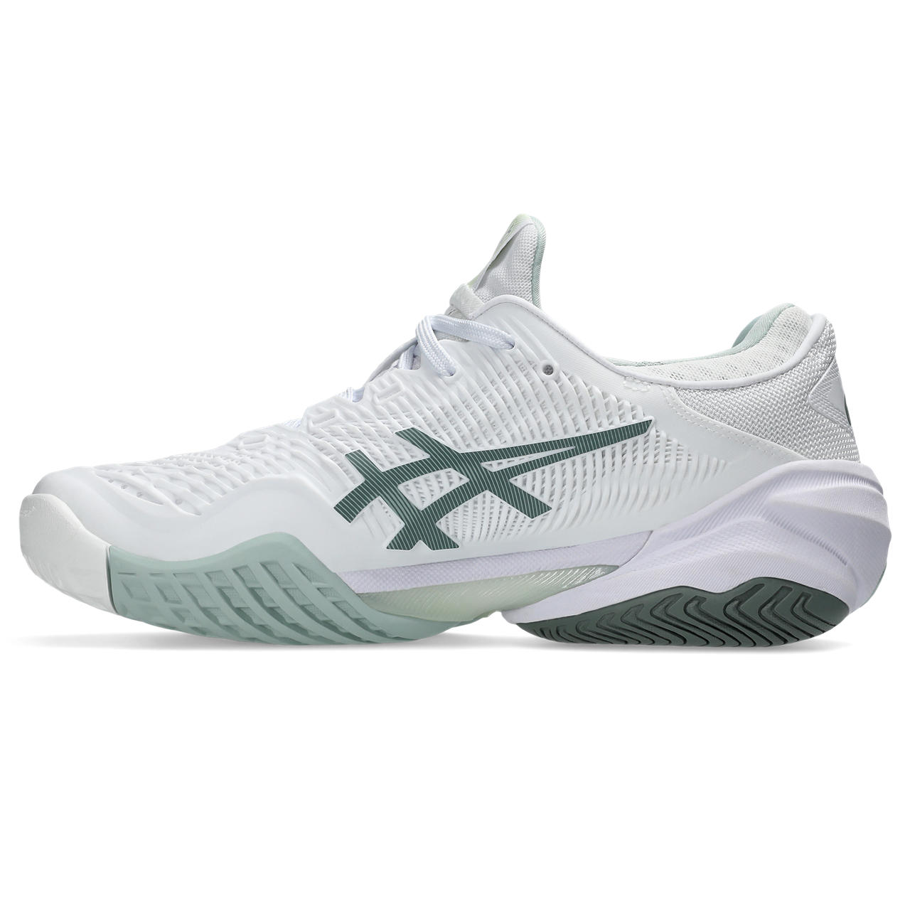 Giày Tennis Nữ ASICS COURT FF 3 màu WHITE/LICHEN ROCK 1042A220.106