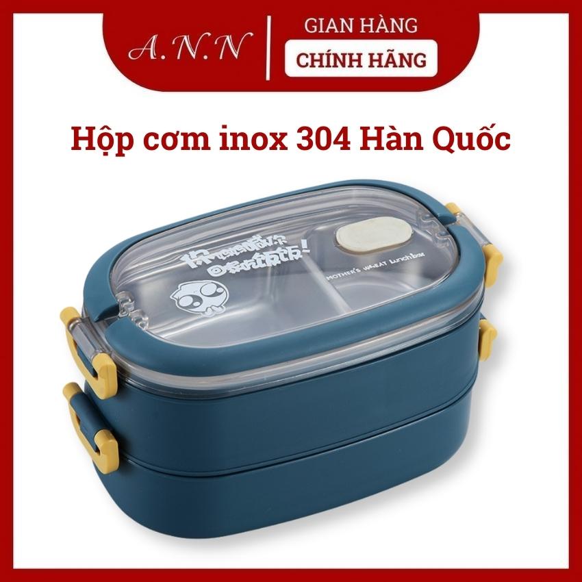 Hộp cơm giữ nhiệt lúa mạch 2 tầng ruột inox 304 Hàn Quốc - Hộp Cơm Văn Phòng