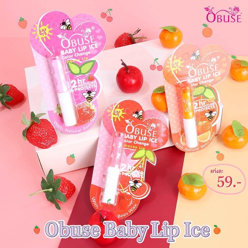 Son dưỡng có màu nhẹ, chống nắng obuse baby lip ice spf15