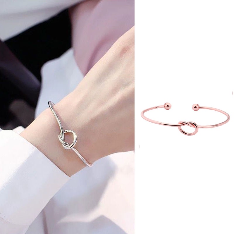 Vòng tay dạng cuff nút xoắn rẻ đẹp style hàn quốc