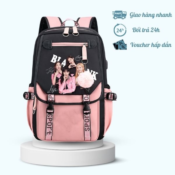 Ba lo black pink học sinh cấp 1 đến cấp 3