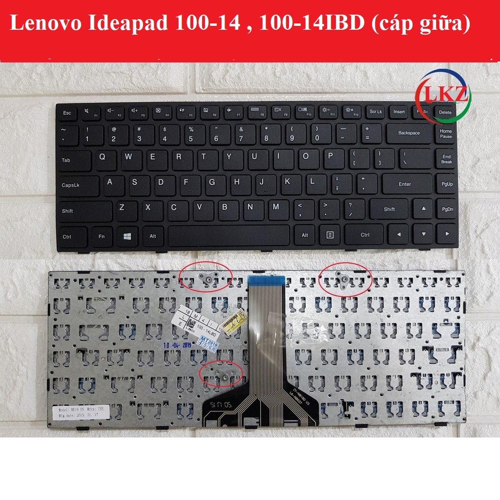 🌈 bàn phím laptop lenovo ideapad 100-14 , 100-14ibd nhập khẩu