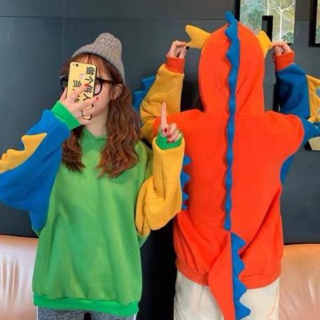 Quỳnh chi luxury áo hoodies nỉ nam nữ khủng long có đuôi ms09