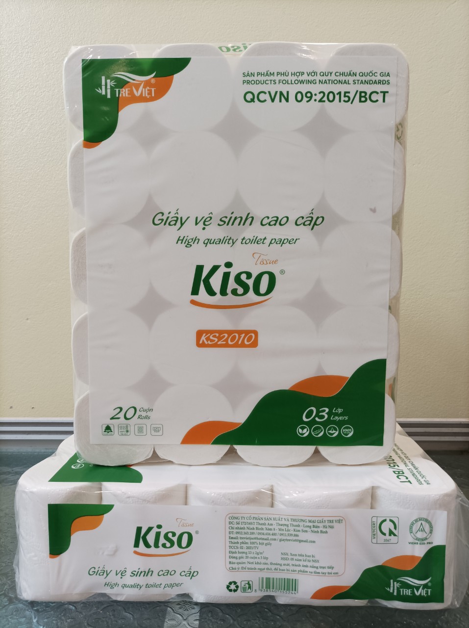 Bịch 20 cuộn, giấy vệ sinh cao cấp kiso 20 cuộn ks2010