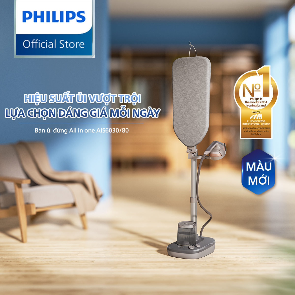 Bàn ủi hơi nước đứng Philips AIS6030/80
