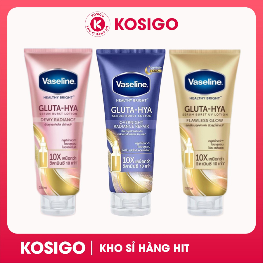Sữa dưỡng thể trắng da vaseline 10x thái lan 330ml | healthy bright gluta-hya da đẹp lên từng ngày