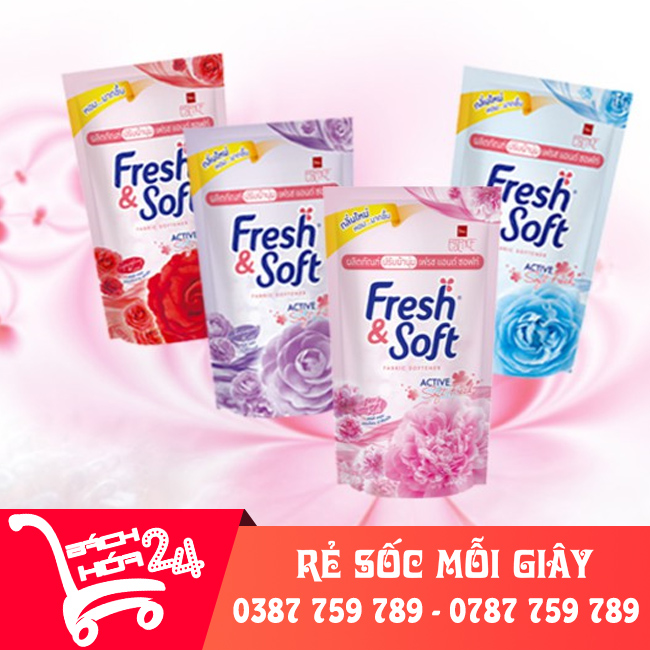 Nước xả vải Fresh Soft thái lan 600ml , xả mềm vải thái lan, nước xả mềm vải, comfort -
