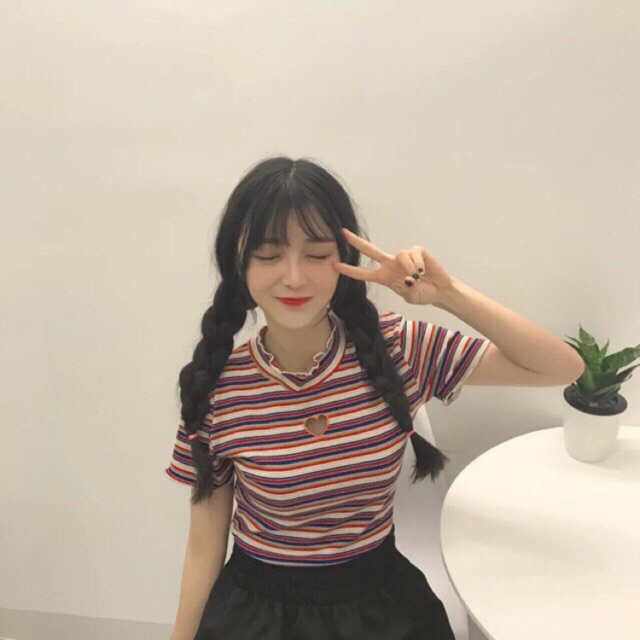 Áo thun croptop cut out tim 💋