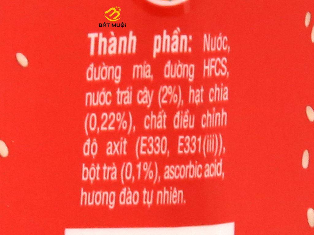 6 chai trà đào và hạt chia Fuze Tea 450ml