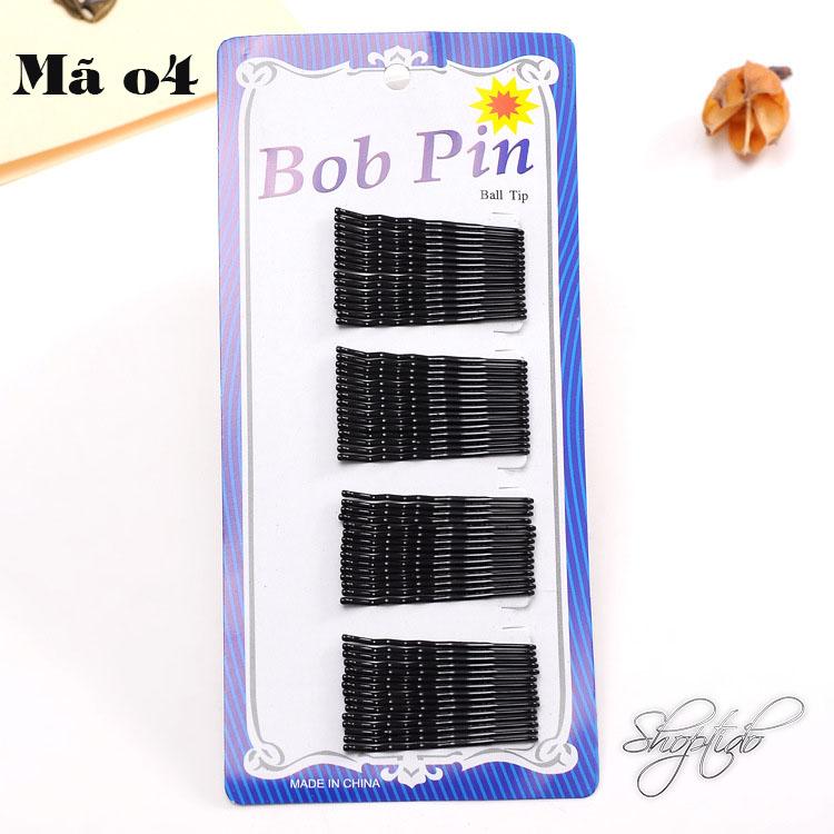 Set 60 cây kẹp tăm đầu bi màu đen lượn sóng