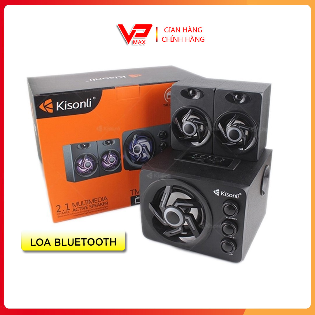 Loa 2.1 bluetooth Kisonli TM 8000A 25W đèn led RGB cắm điện trực tiếp AC 220v tích hợp USB thẻ nhớ - VPMAX - loa bluetooth, Loa vi tính, loa máy tính