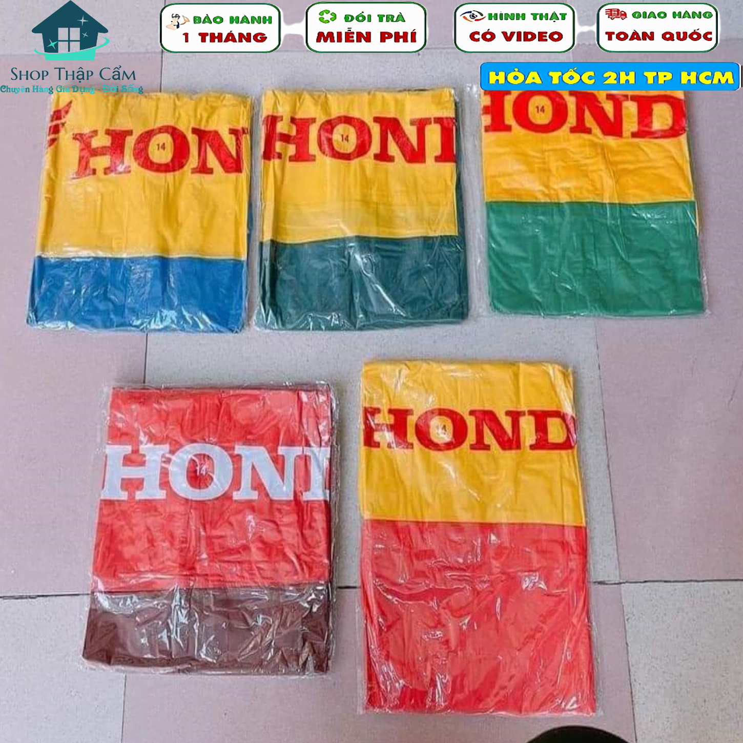 Áo mưa cánh dơi Honda trùm đầu dùng cho 1 người giá rẻ – Nhiều màu