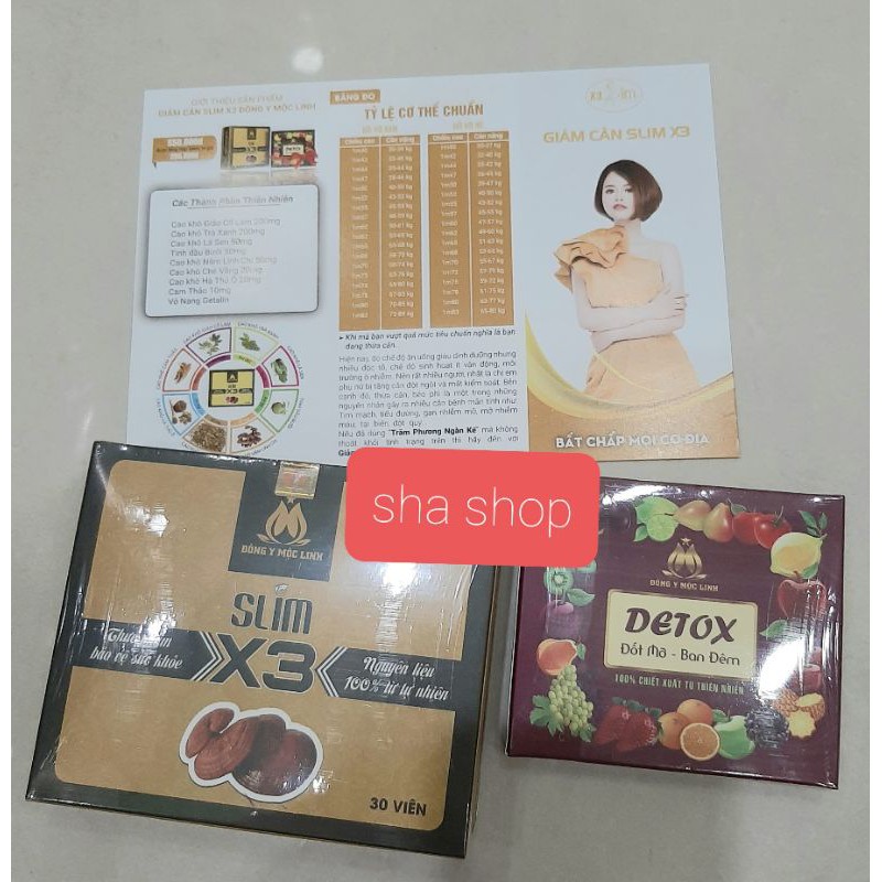 Giảm cân đông y mộc linh x3 tặng 1 hôp viên detox ban đêm
