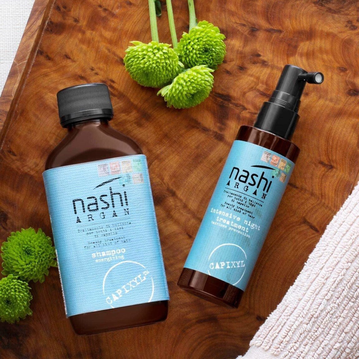 Combo Dầu gội và Xịt Dưỡng Chống Rụng tóc Nashi Argan Intensive Treatment 200ml/100ml
