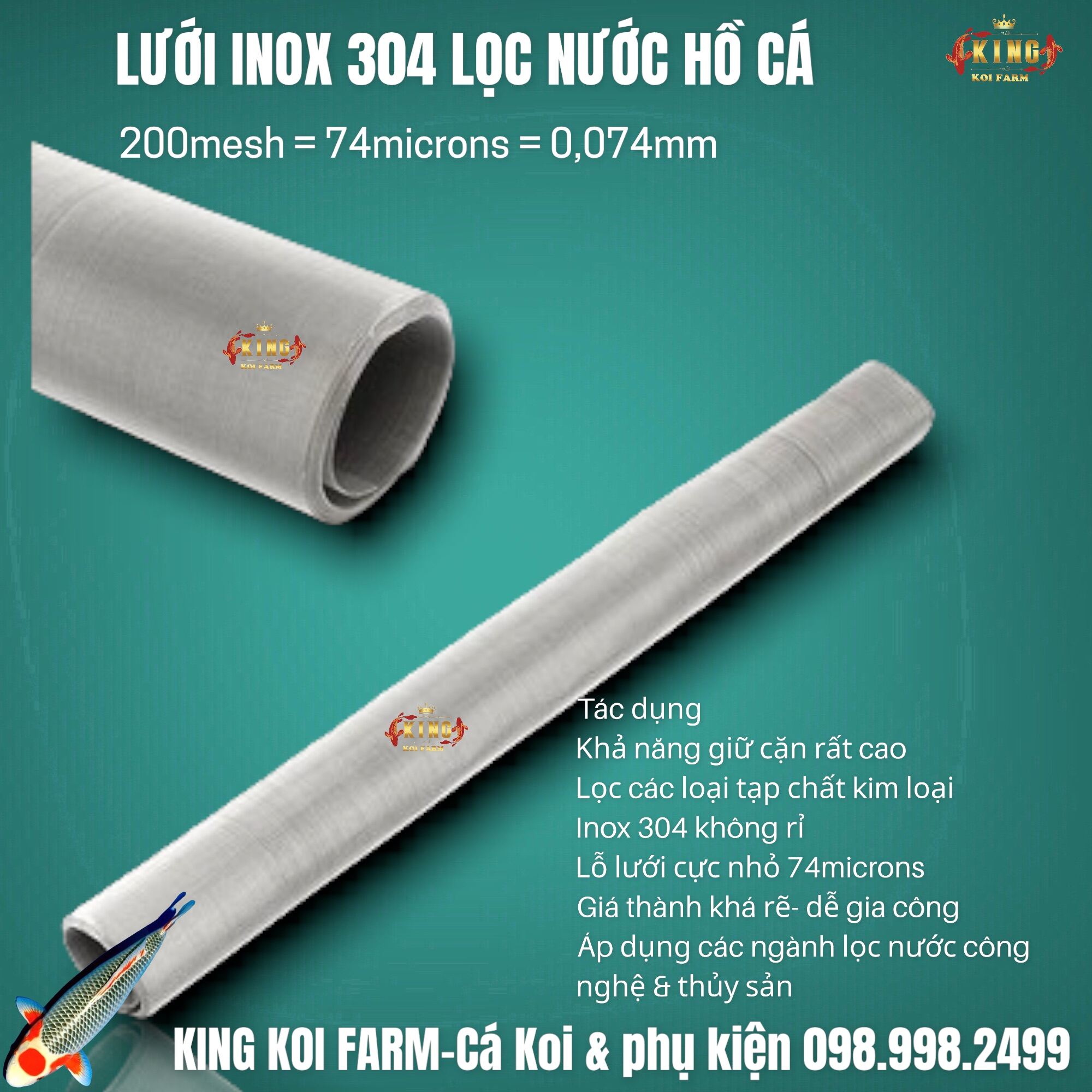 Lưới lọc inox 304, 200mesh lọc nước hồ cá loại tốt - Lọc nước hồ cá,hệ thống drum,hệ thống lọc nước sinh hoạt