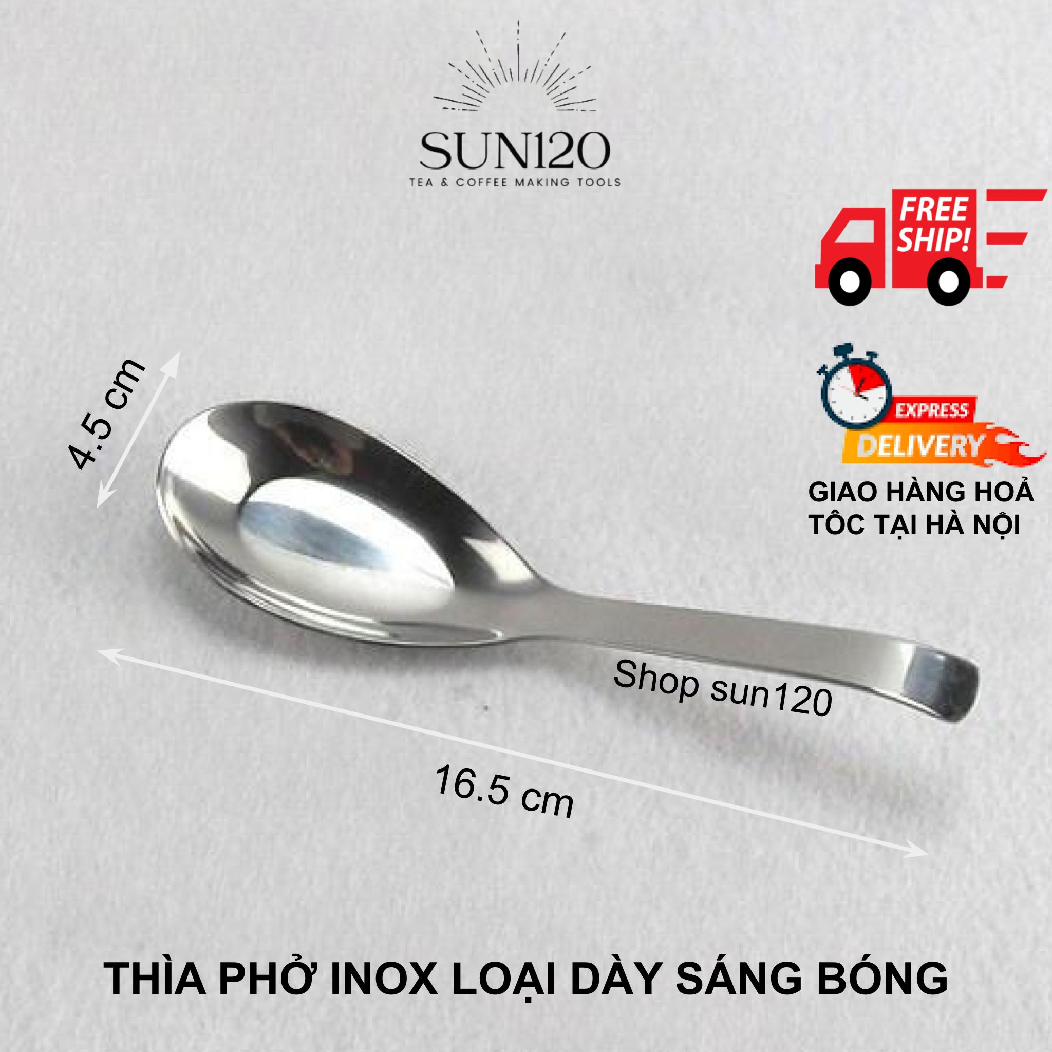 Thìa phở inox dày bền đẹp cao cấp cán vuông muỗng inox ăn phở