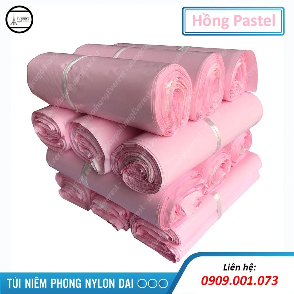 [HCM][1 kg] Túi gói hàng niêm phong túi Pe màu Hồng Pastel Hồng Nude Baby lớp keo dán siêu tiện lợi hàng có sẵn nhiều size