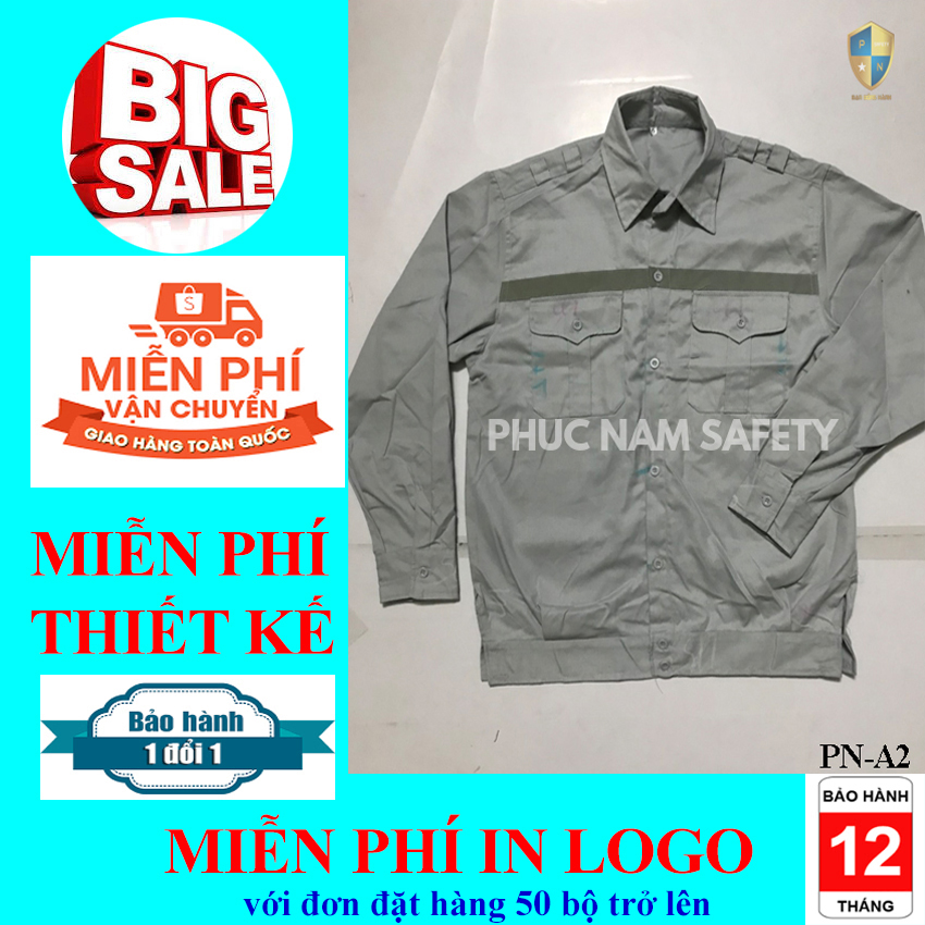 Áo bảo hộ lao động màu tàn thuốc lá PN-A2, áo bảo hộ lao động đẹp, áo bảo hộ giá rẻ, áo bảo hộ lao động, đồng phục công nhân, đồng phục kỹ sư, đồng phục công ty, bảo hộ lao động Phúc Nam