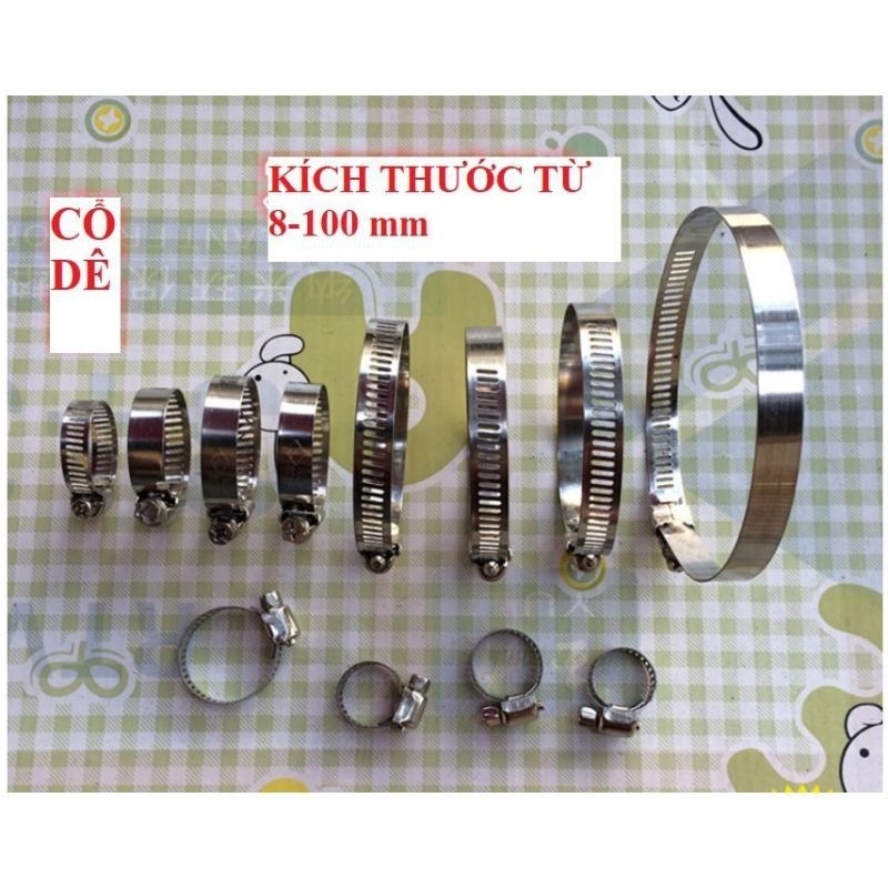 CĐai xiết Inox- cổ dê xiết ống các size từ 14mm đến 114mm