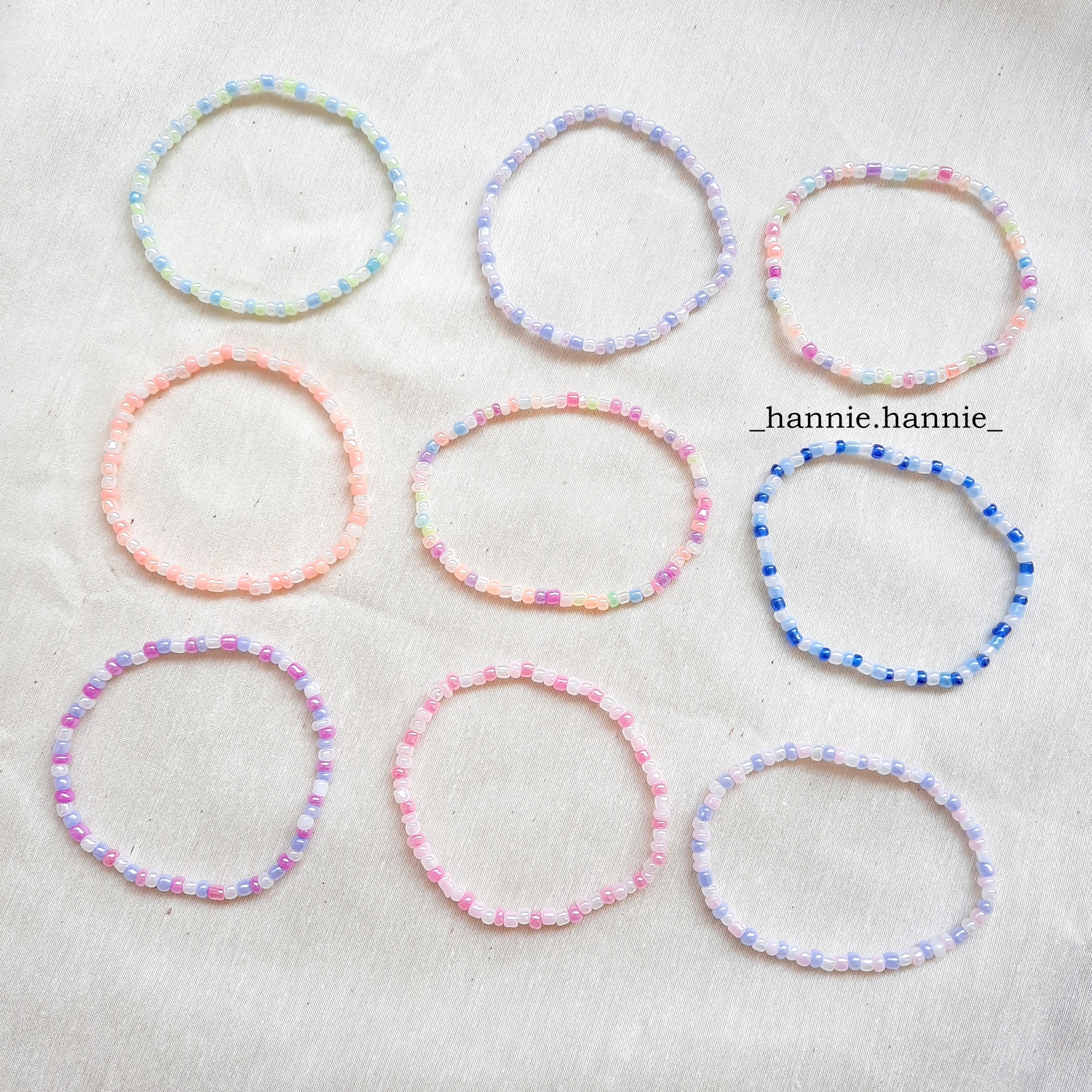 ꕤ EMMIE ꕤ Set vòng cổ - vòng tay - nhẫn hạt cườm nhựa handmade đeo tay nữ