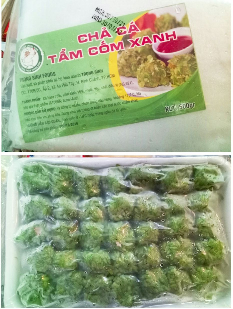 Chả cá tẩm cốm xanh