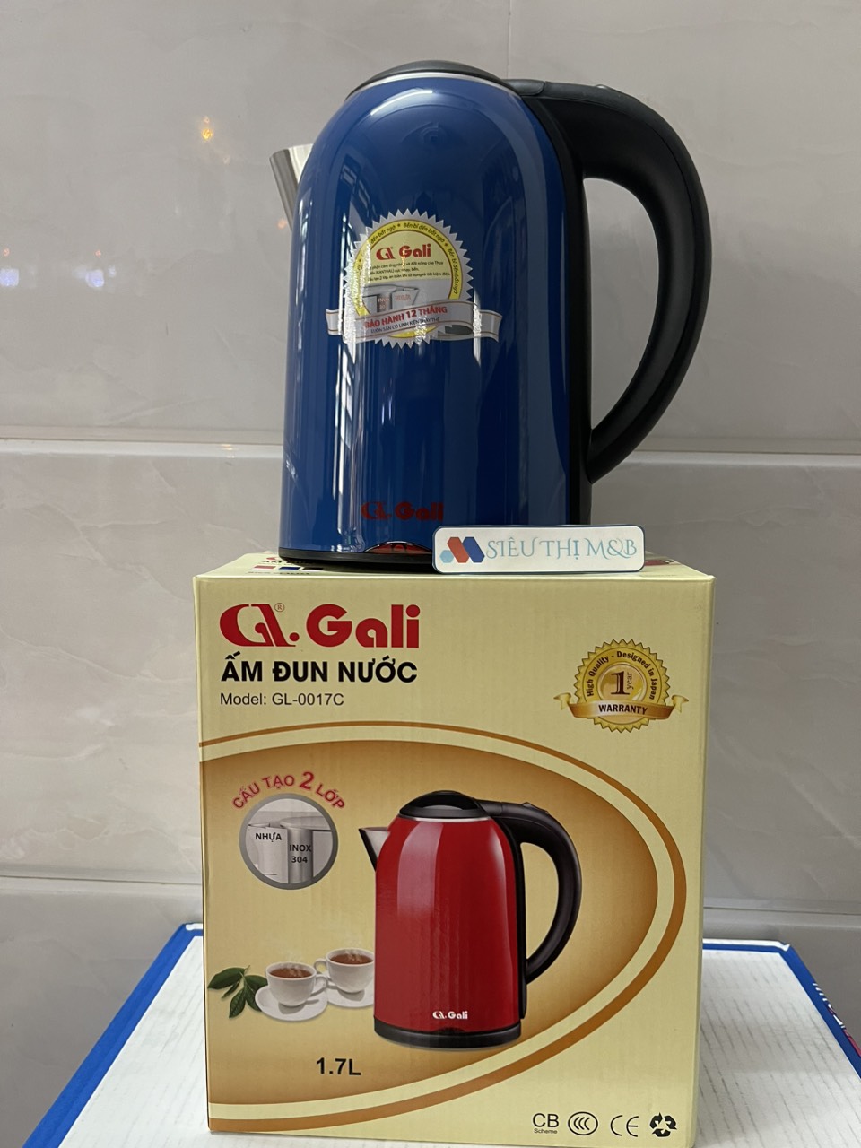 Ấm siêu tốc gali -gl-0017c inox. bình đun siêu tốc mẫu mã mới siêu đẹp.dụng cụ nhà bếp.ấm đun siêu tốc tự động ngắt điện hàng chính hãng-siêu thị m&b