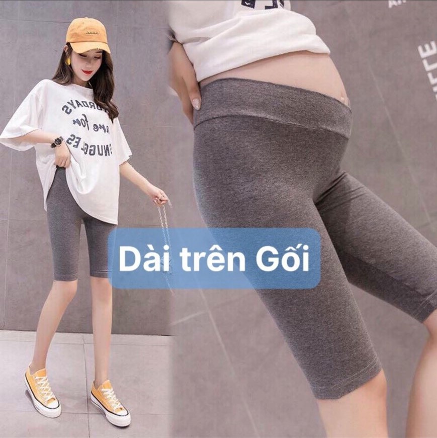 Quần bầu leggging -( lửng cạp chéo ) chất liệu thun co giãn