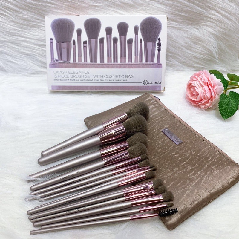Bộ cọ trang điểm cá nhân BH Cosmetics Lavish Elegance 15 cây