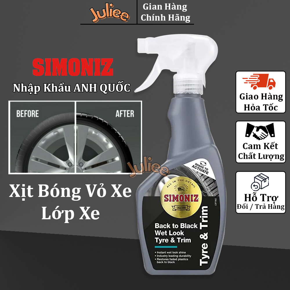 Simoniz UK import 500ml car tyre polish spray bottle