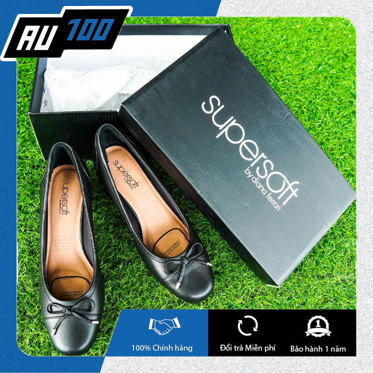 Giày cao gót Supersoft Black Graceful da thật chính hãng 100% fullbox