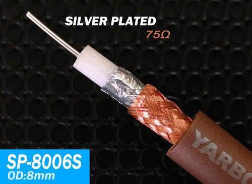Dây tín hiệu đồng trục coaxial cao cấp mạ bạc hãng YARBO Audiophile Germany nhập khẩu. Báo giá 1 mét.