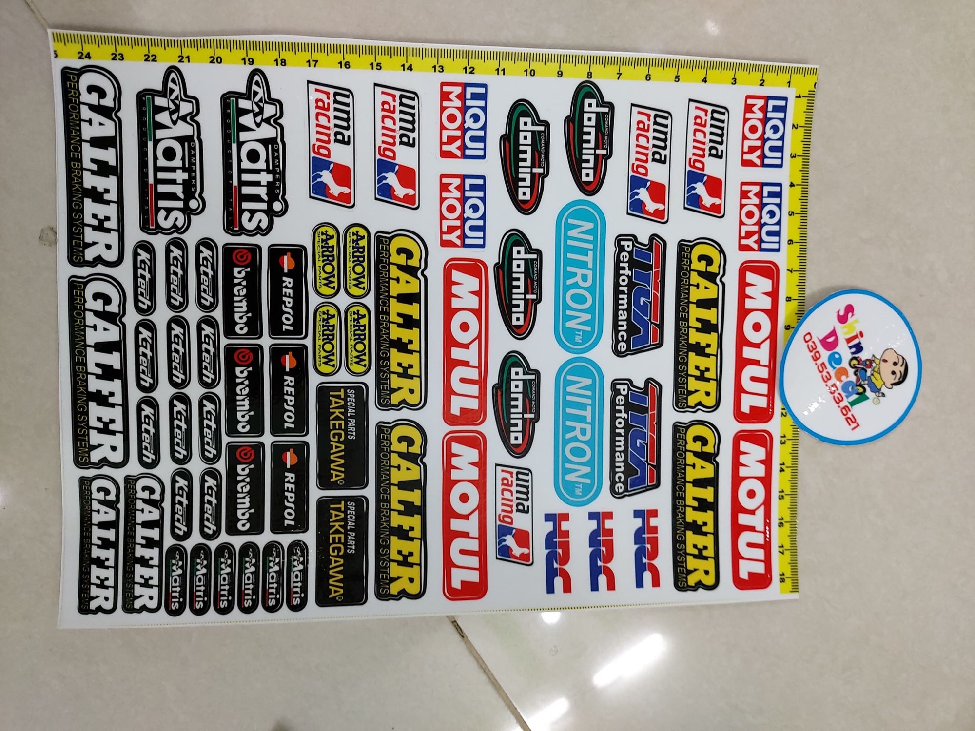 Set tem giấy logo sticker mini