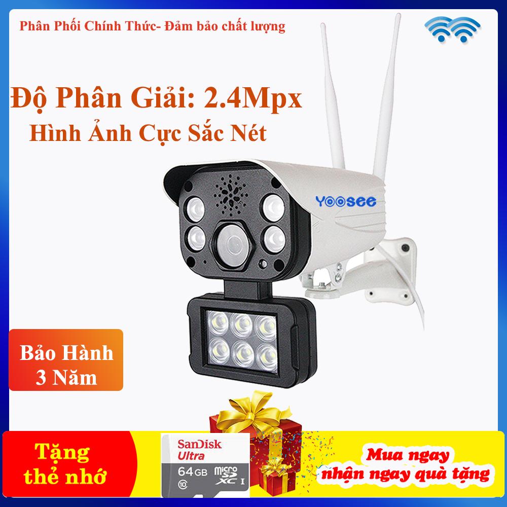 Mua 1 tặng 1 thẻ nhớ 64GB - Camera IP wifi Yoosee ngoài trời chống nước, chống bụi tốt 2.4MPX - Chuẩn Full HD xem đêm có màu sắc nét - Bảo hành 3 năm chính hãng