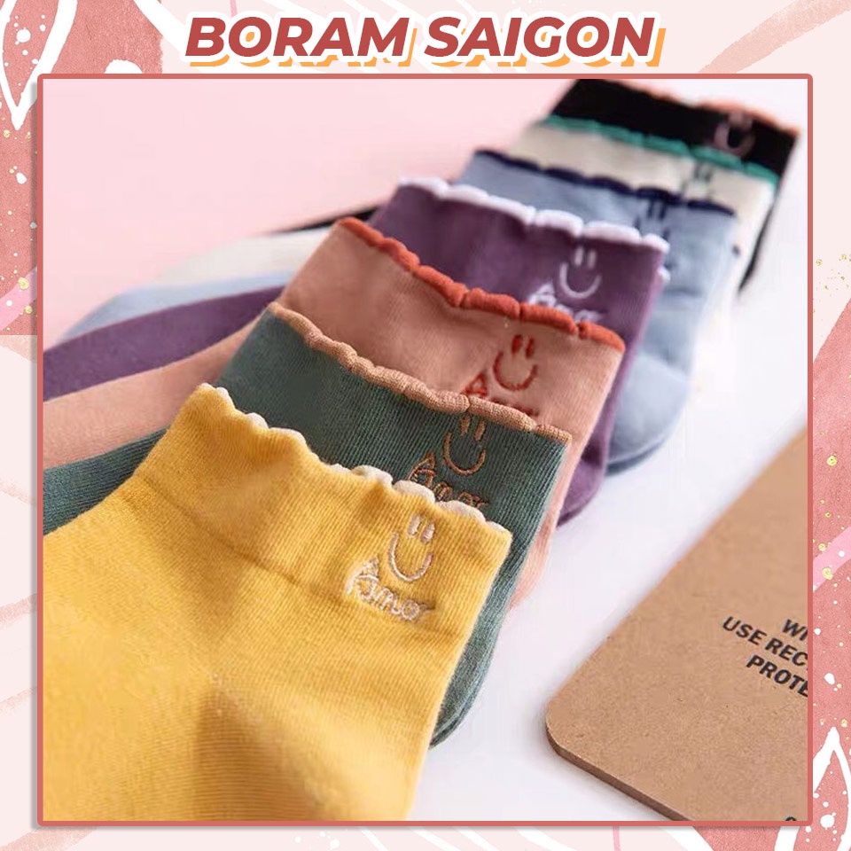 Tất nữ ❤️freeship❤️ tất nữ cổ cao phong cách dễ thương hàn quốc ❤️ tất nữ đẹp cotton được chọn màu mẫu boram sg