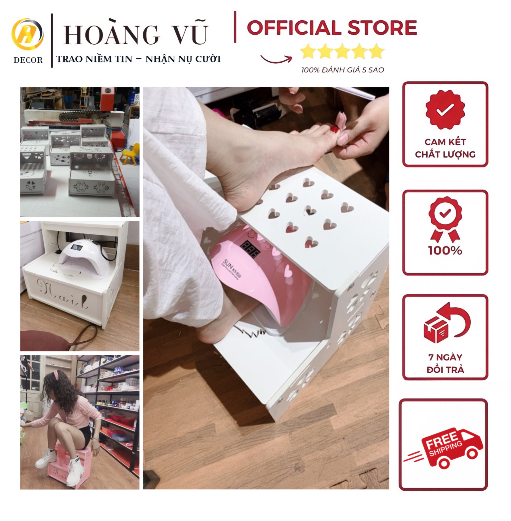 Kệ để chân làm nail- móng siêu chắc chắn