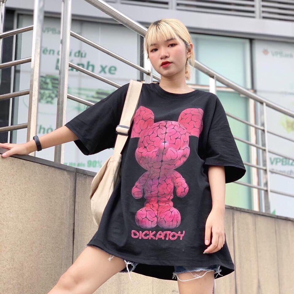 Áo thun unisex dickatoy gấu đỏ đỏ xinh xinh in 3d tuyệt đẹp nhìn phát yêu luôn from rộng cực hot 1redshop